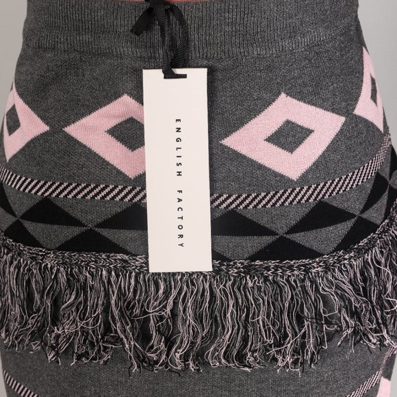 NWT 🌟Host Pick🌟ENGLISH FACTORY FRINGE MINI PENCIL SKIRT L - Picture 4 of 5